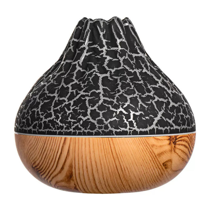 New Arrival Crack Heavy Fog Desktop Mute Colorful Flame Wood Grain Humidifier Cross-Border Small Volcano Humidifier