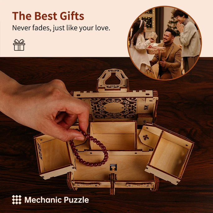 3D Wooden Jewelry Box Puzzle